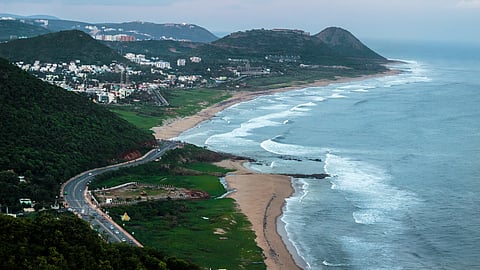 Rushikonda beach in Visakhapatnam, Andhra Pradesh