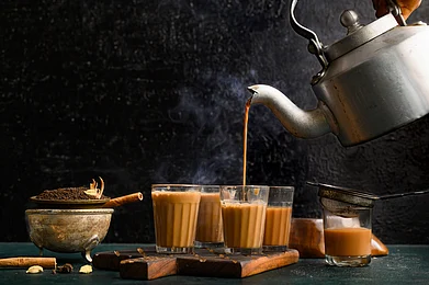 Sonia Vadlamani/Shutterstock : Masala chai is one of the most popular beverages in India