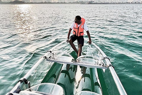 Take a quick round of the endless blue waters on a transparent kayak and admire the beautiful sunrise
