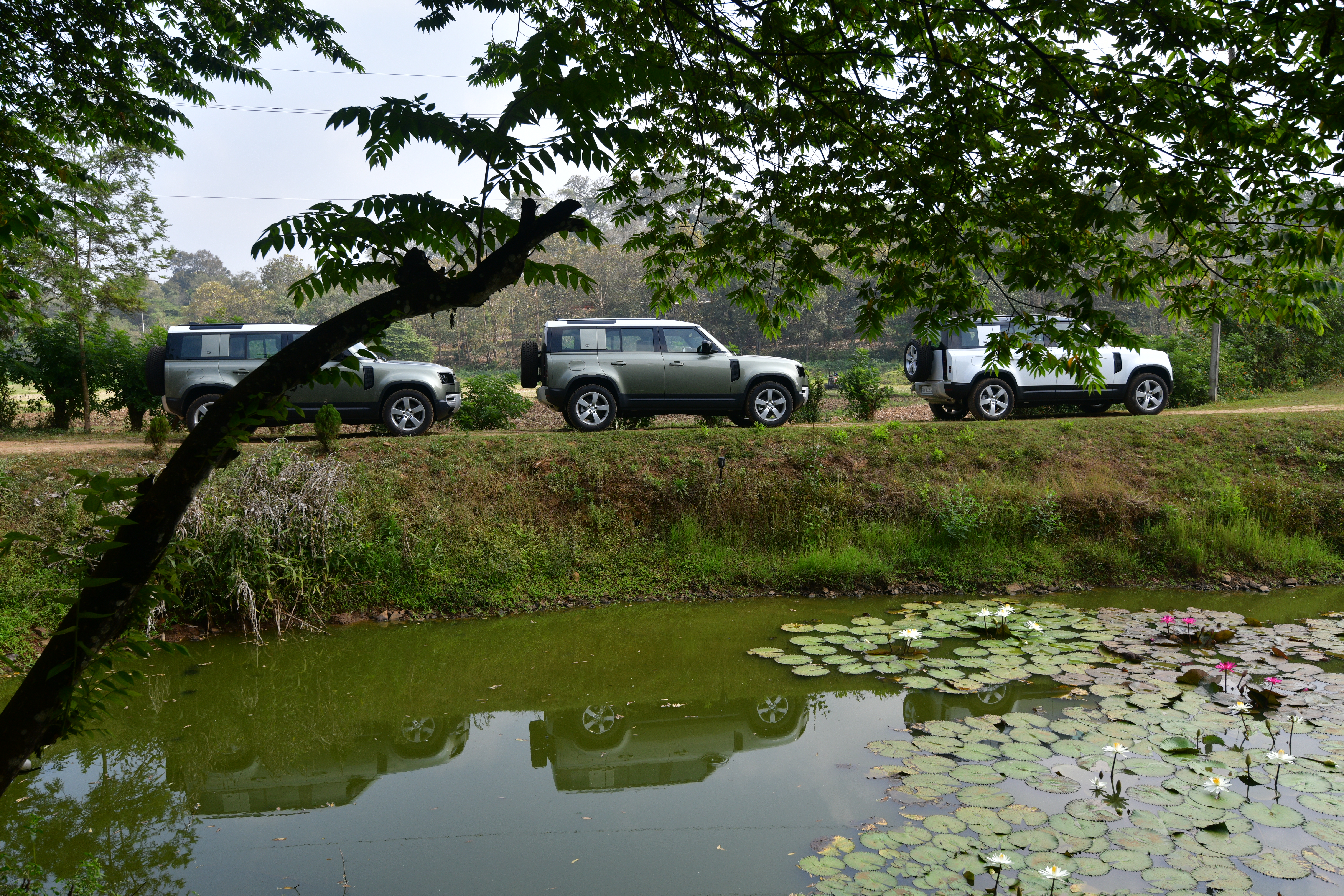 The convoy moving into the hill station of Coorg