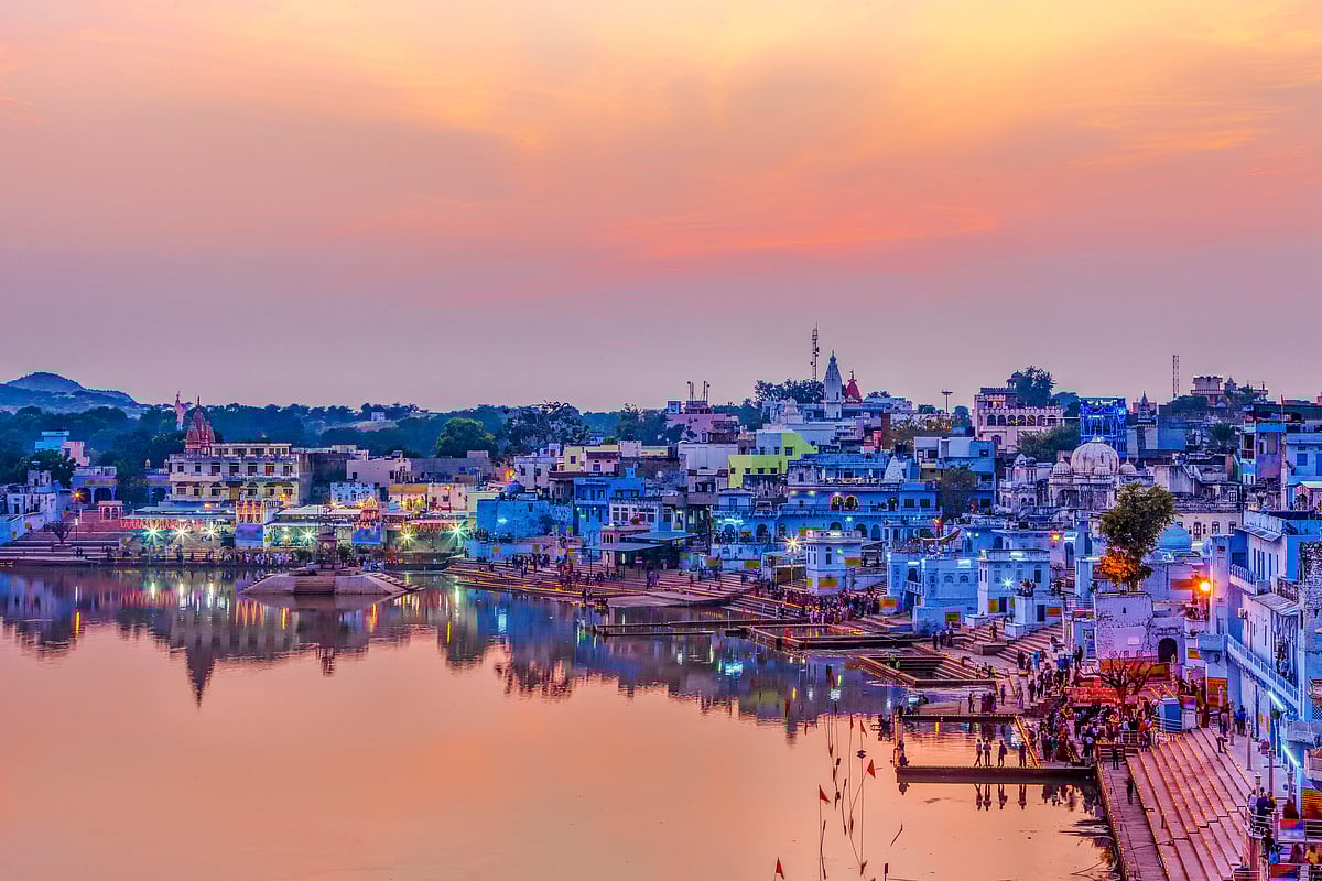Pushkar Holy Lake at sunset