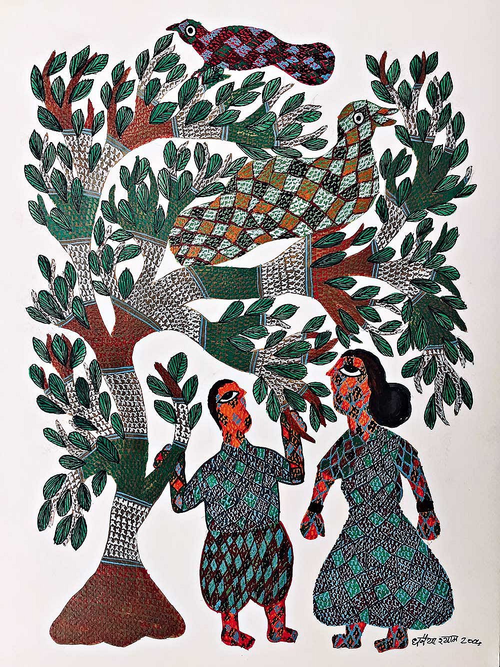 Artwork by Dhaniya Shyam, 10x14 inches, acrylic on paper