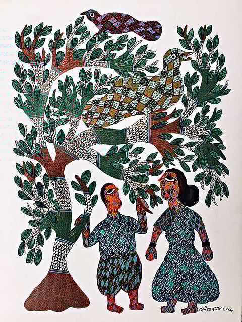 Artwork by Dhaniya Shyam, 10x14 inches, acrylic on paper