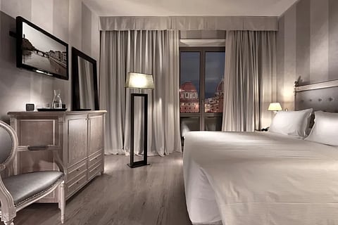 A comfy double with a view at C Hotel Ambasciatori