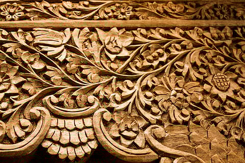 The wood is sourced from the walnut tree, which is native to the region and has a distinctive colour and texture