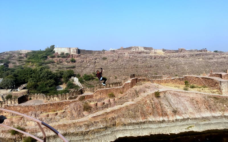 Ziplining at the Mehrangarh Fort in Jodhpur