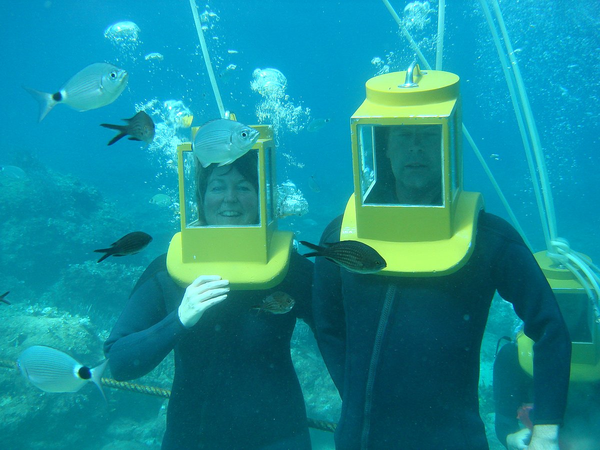 Undersea walking tourists