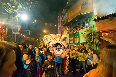Rudra Narayan Mitra/Shutterstock : Celebration of Chinese New Year at Chinatown, Kolkata