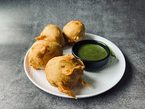 Egg Bonda is a popular street food in Vizag