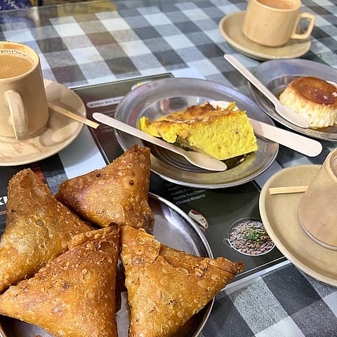 Tea with a side of samosas and puddings 