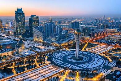 evgenykz/Shutterstock : Aerial view of Astana in Kazakhstan