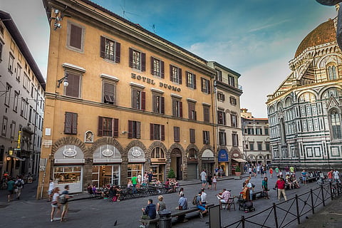 The Hotel is located in a 14th-century edifice that was once the home of the Gondi family