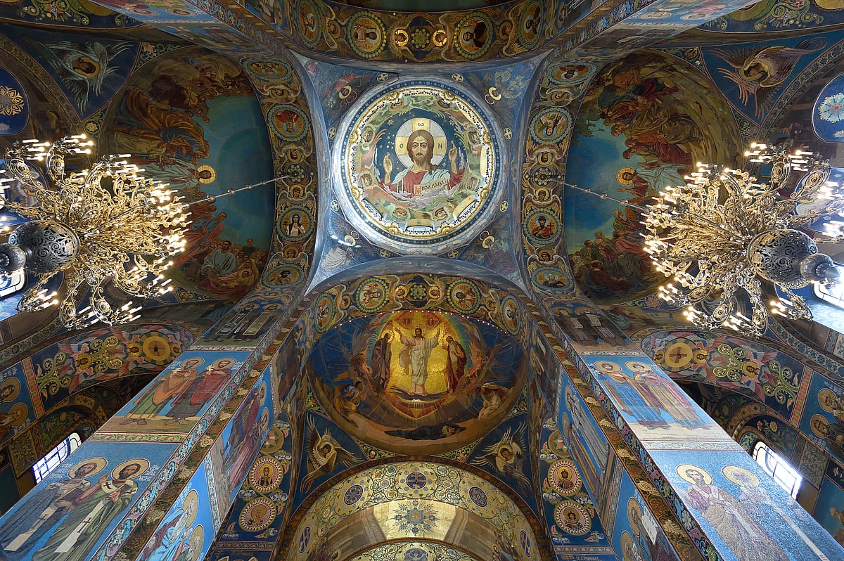 Interior ceiling of the Church of the Savior on Spilled Blood