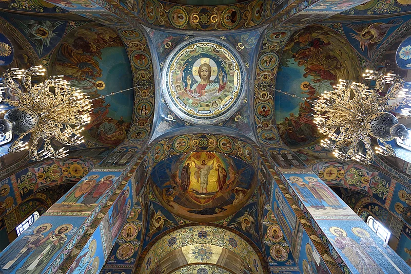Interior ceiling of the Church of the Savior on Spilled Blood