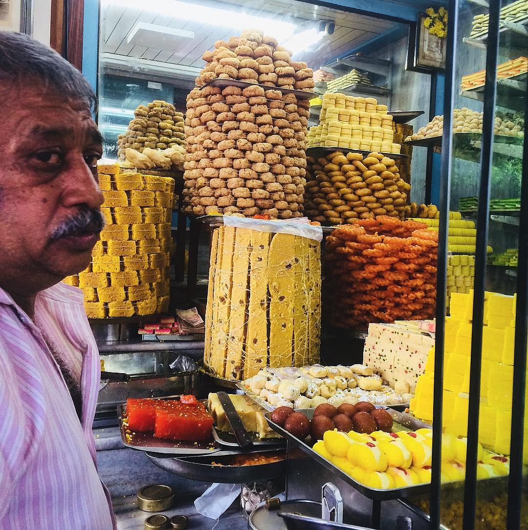 Varieties of Mysore Pak stocked up at Guru Sweet Mart