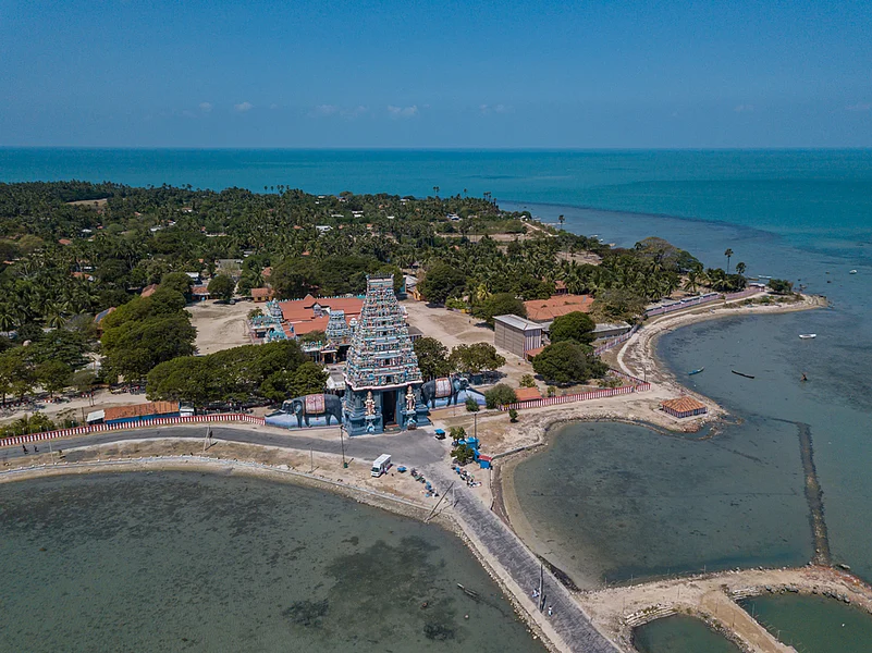 The Naga Pooshani Ambal Kovil on Nainativu Island in the Jaffna region