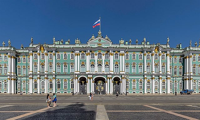 The Winter Palace is now the Hermitage Museum