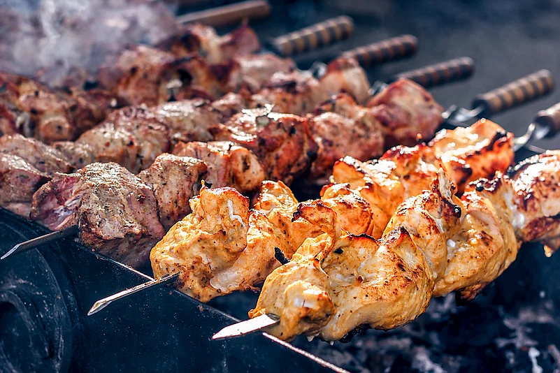 Kebabs are a favourite dining out and snacking option (representative photo)