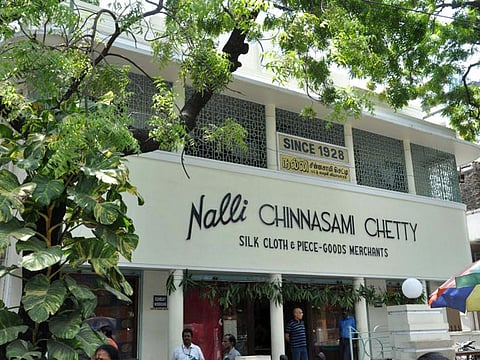 The flagship sari store Nalli Chinnasami Chetty