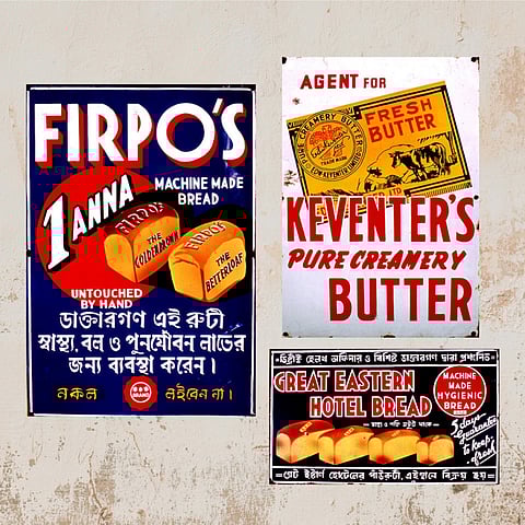 Vintage enamel signages featured in the calendar