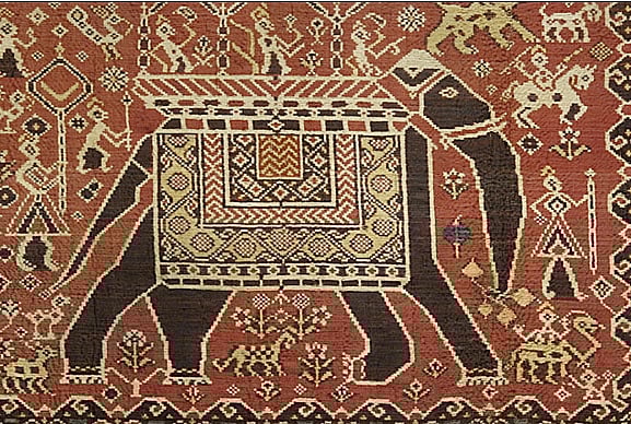 A patola ikat from Gujarat, Patan, weaved in the early 19th century
