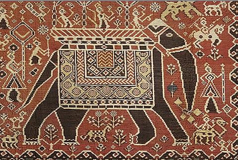 A patola ikat from Gujarat, Patan, weaved in the early 19th century

