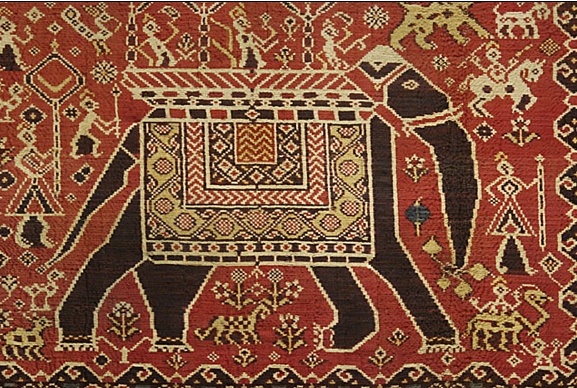 A patola ikat from Gujarat, Patan, weaved in the early 19th century