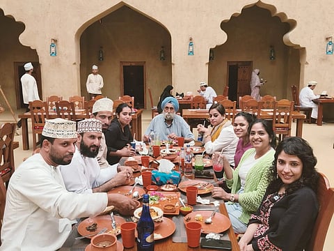 Our team having brunch at a heritage restaurant in Muscat