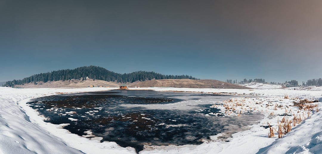 A frozen lake in Gulmarg