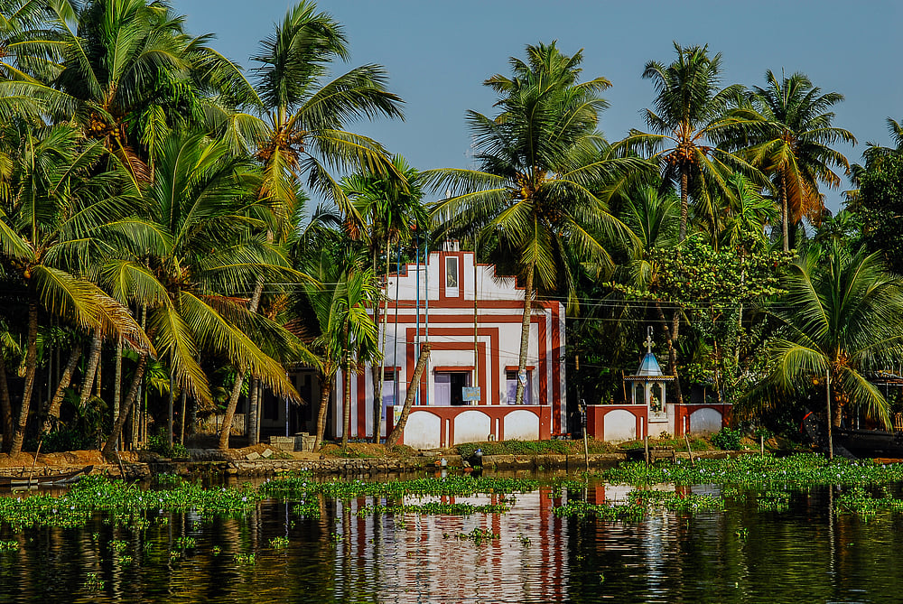 A church in the backwaters of Kumarakom 