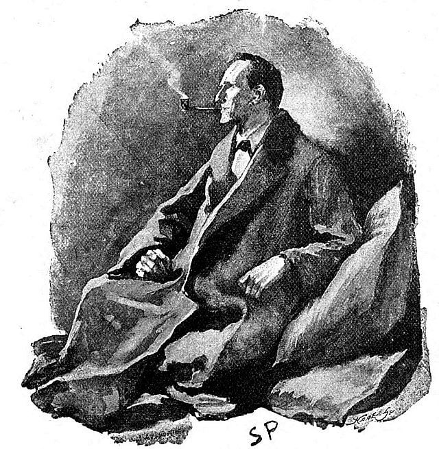 An illustration of SherlockHolmes by the British artist Sidney Paget