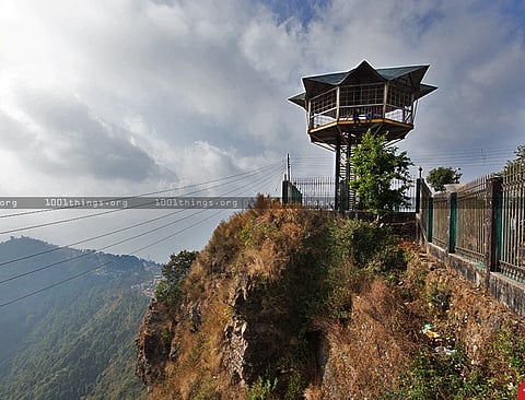 Eagle's crag offers sweeping views of the surrounding mountains in Kurseong