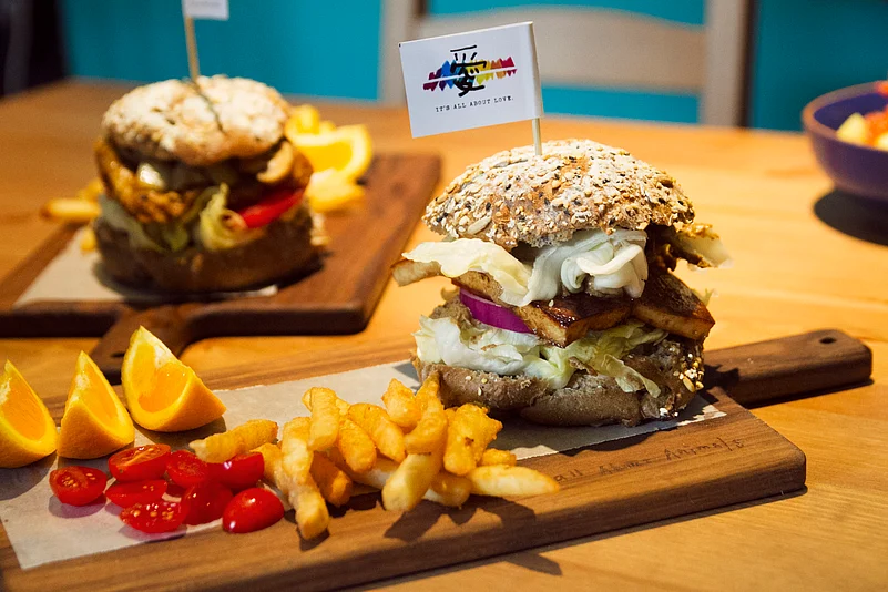 Vegan tofu burger in Taipei