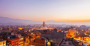 Peter Porrini/Shutterstock : Sunset over Kathmandu