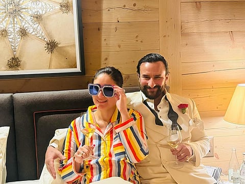 Kareena and Saif pose in the Switzerland