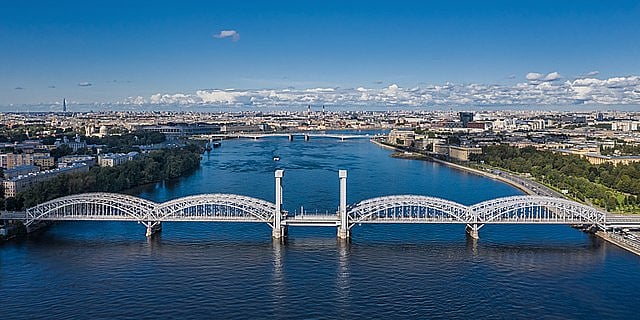 The Finland Railway Bridge on the Neva river