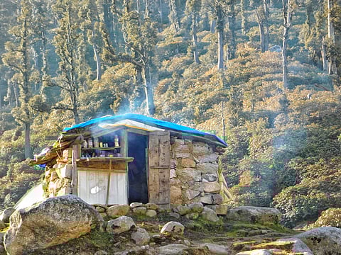 Himachal Pradesh Kareri Lake Dhaba in Dhauladhar Mountains