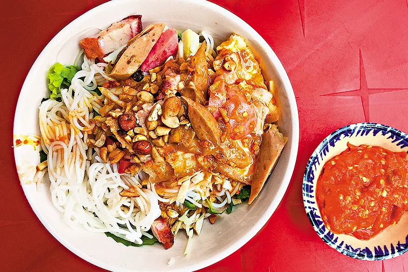 Bun mam nem—vermicelli with anchovy sauce