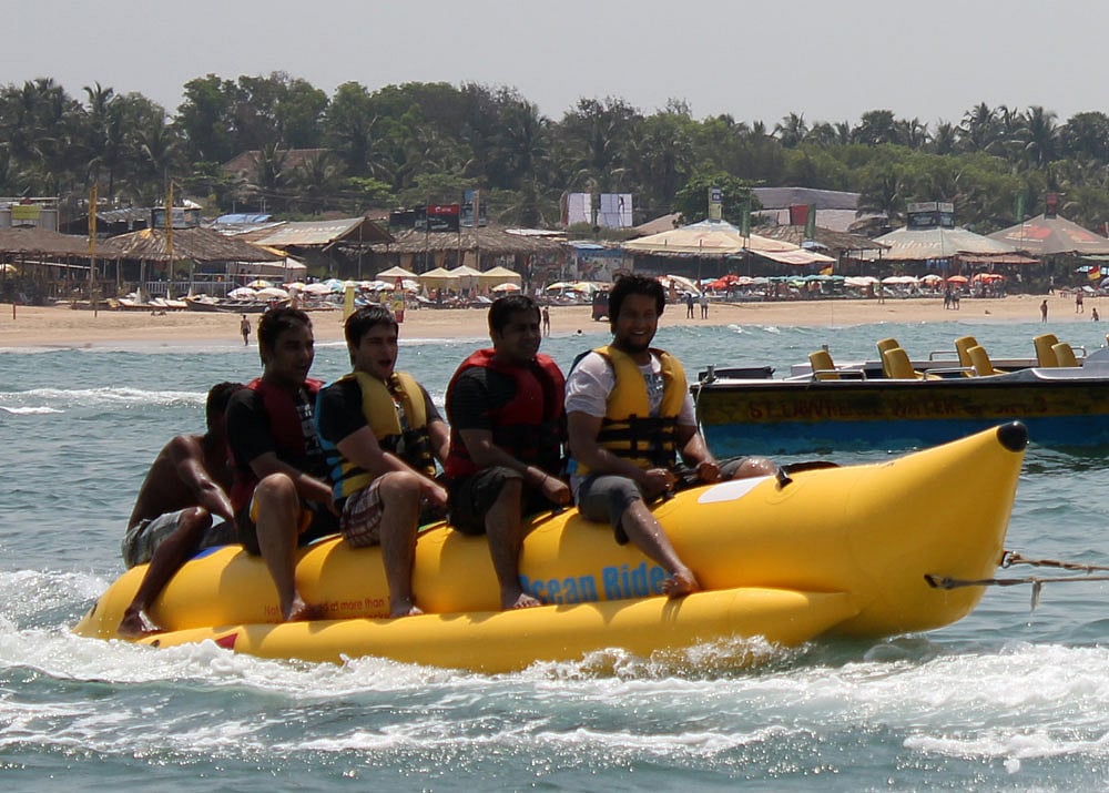 A banana boat ride in Goa