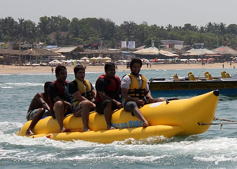 A banana boat ride in Goa
