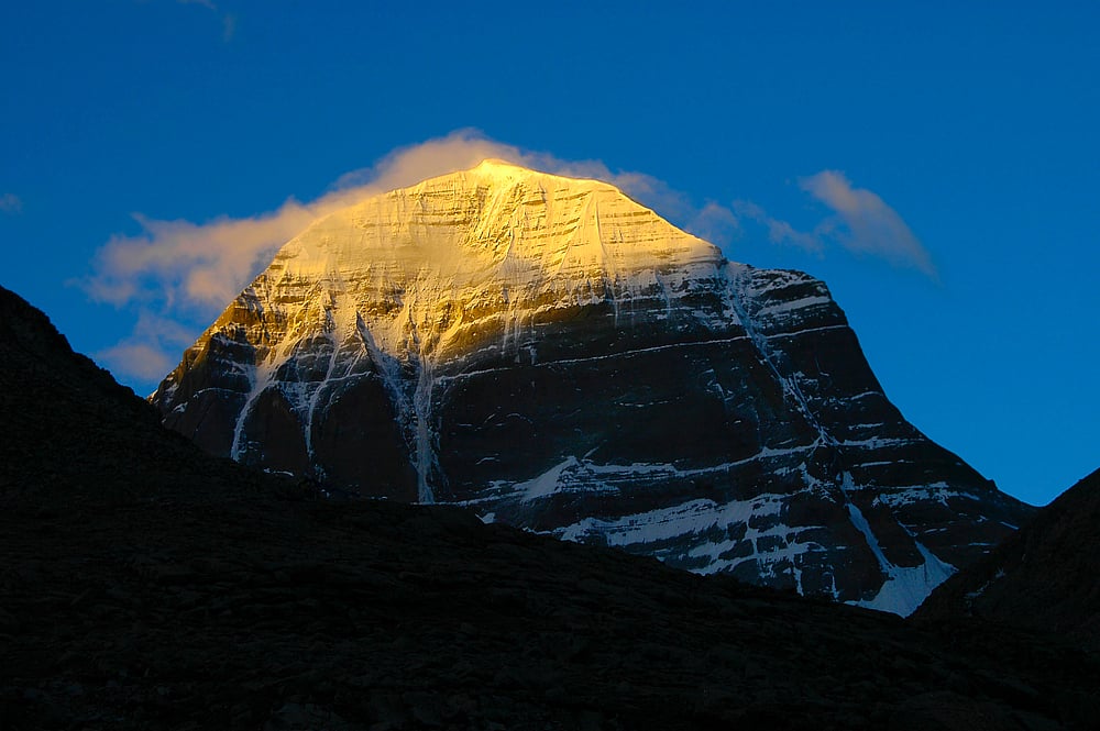 Sunrise on the north face of Mt Kailash 