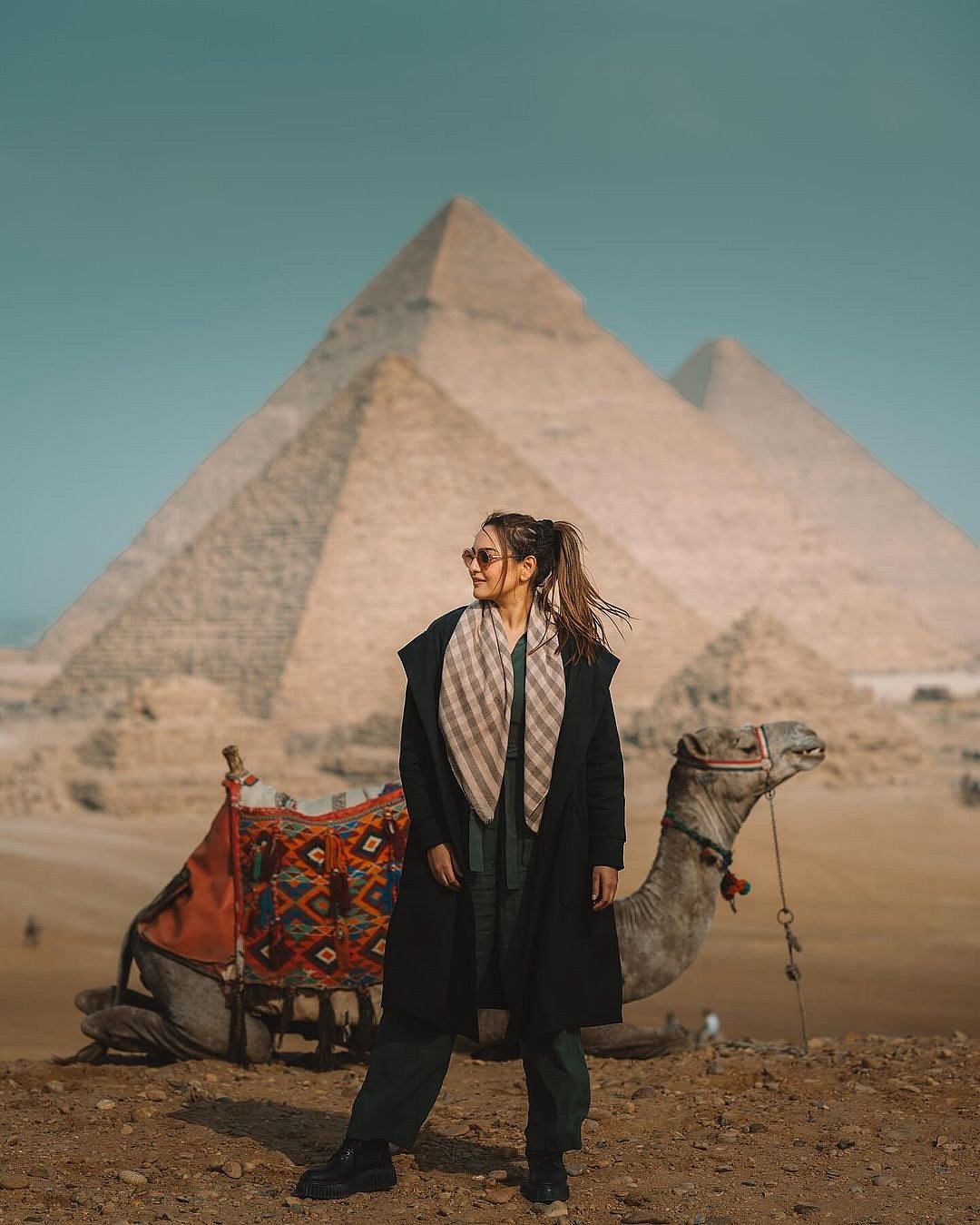 Sonakshi Sinha poses in front of the great Pyramids