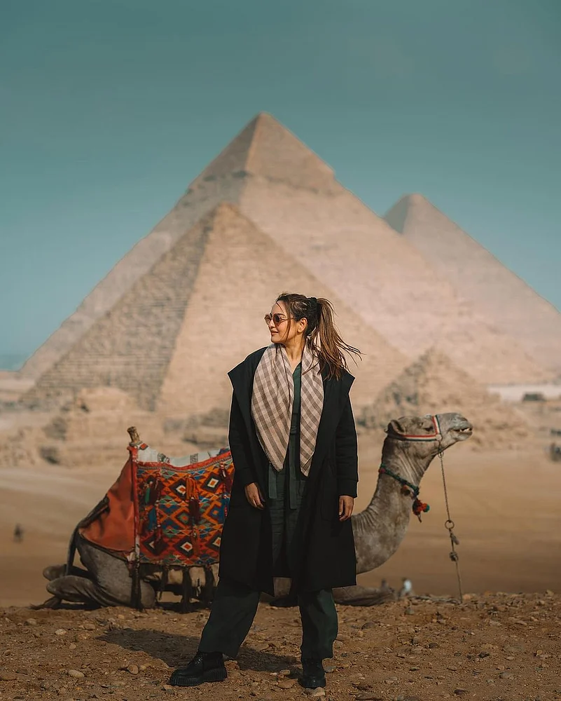 Sonakshi Sinha poses in front of the great Pyramids