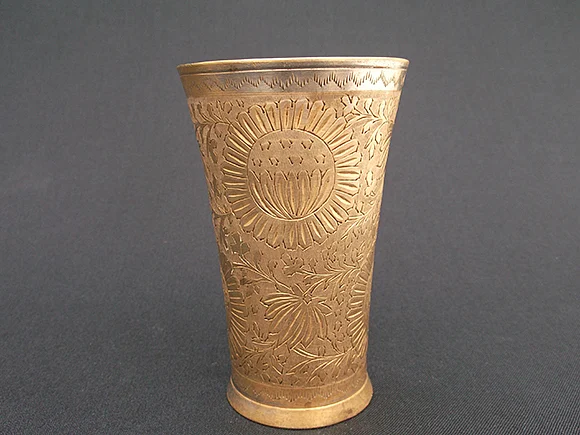 Antique Punjabi brass lassi tumbler