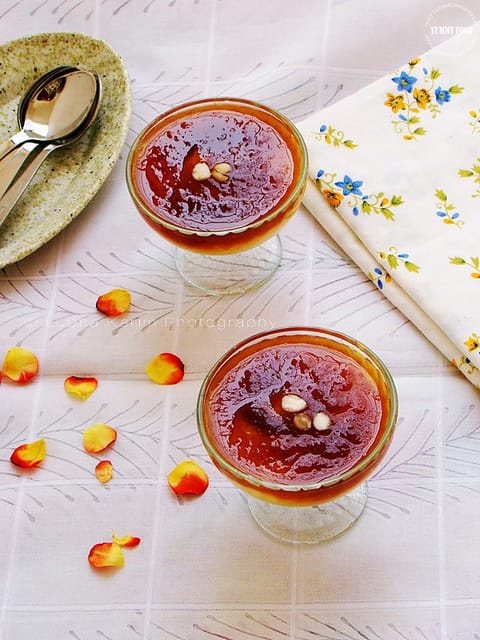 Qubani ka meetha is made with apricot sauce