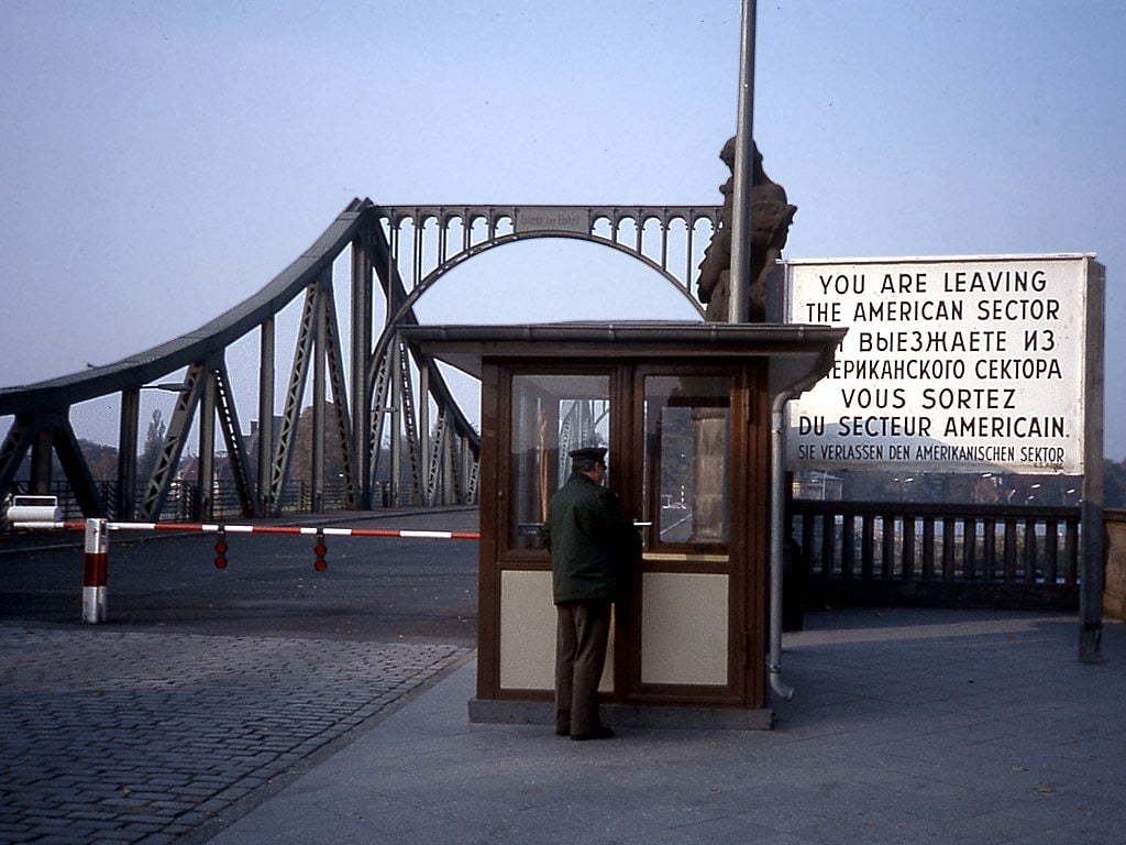 The Glienicke Bridge between West and East Berlin is featured in the new Steven Spielberg film Bridge of Spies