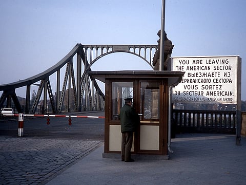 The Glienicke Bridge between West and East Berlin is featured in the new Steven Spielberg film Bridge of Spies