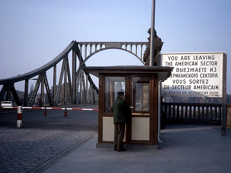 The Glienicke Bridge between West and East Berlin is featured in the new Steven Spielberg film Bridge of Spies