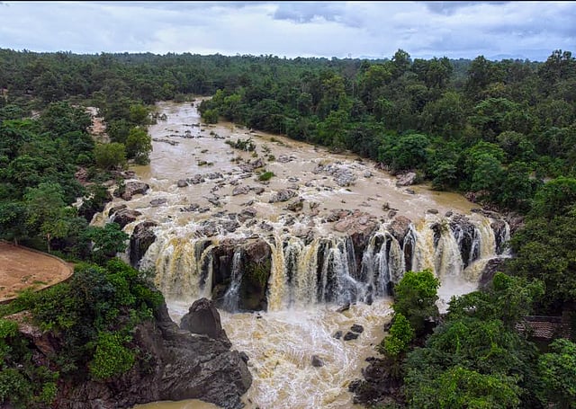 The Gundichaghai Waterfall during monsoons