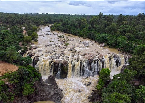 The Gundichaghai Waterfall during monsoons